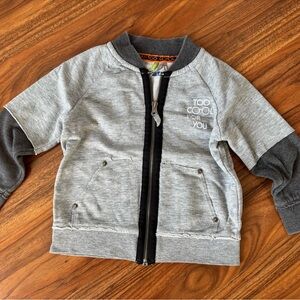 Gray and Black Zip-Up sweater